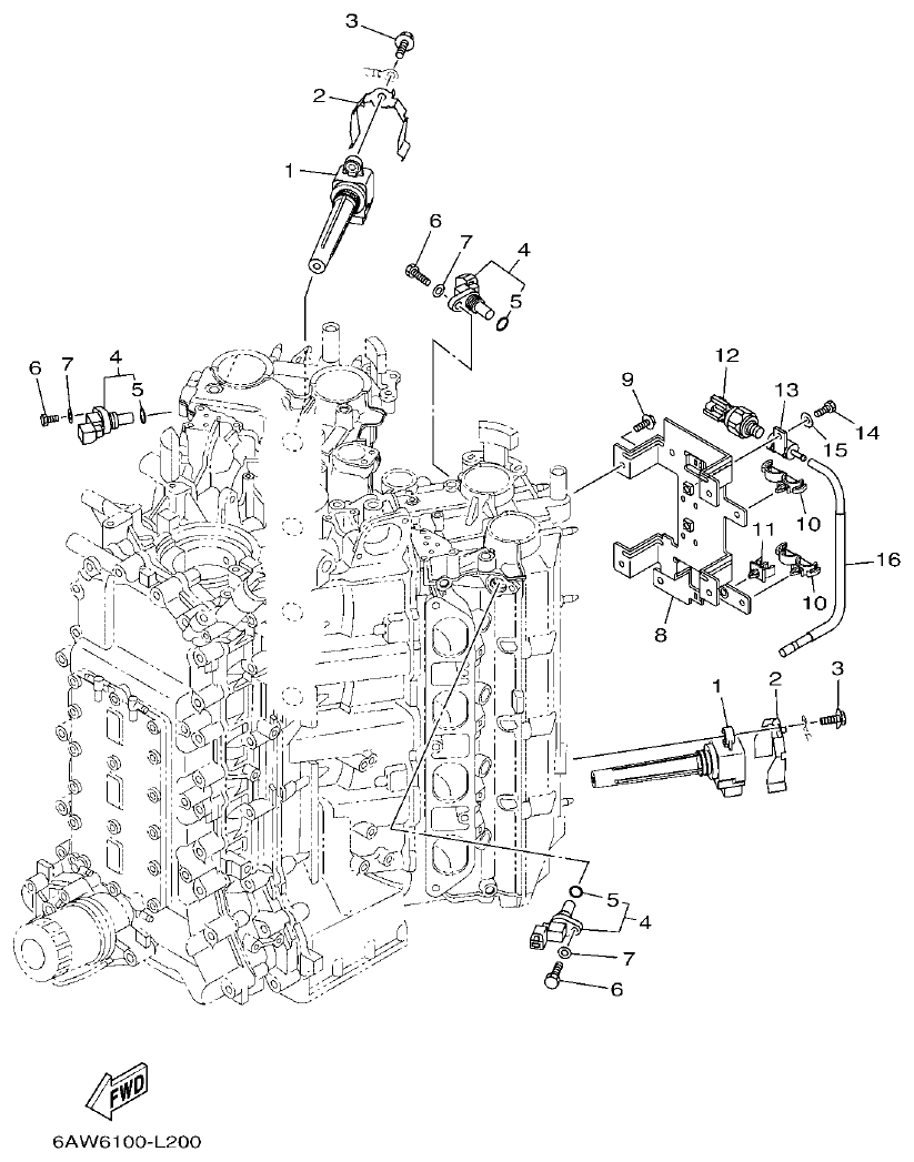 Yamaha F350AET, FL350AET ELECTRICAL 3 parts diagram